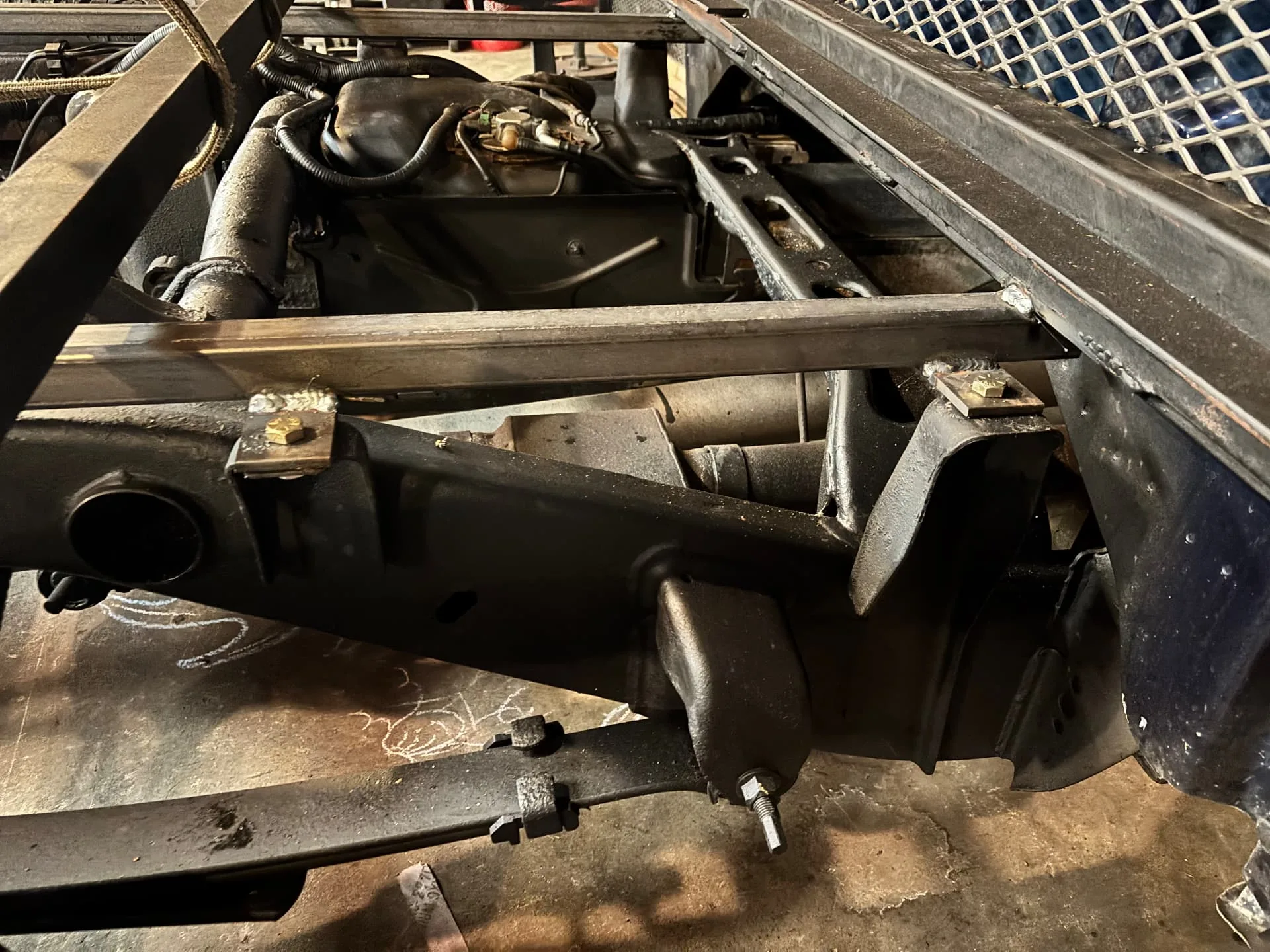 Subframe mounting bracket welded to the truck frame, CinStar in Petersburg, Kentucky
