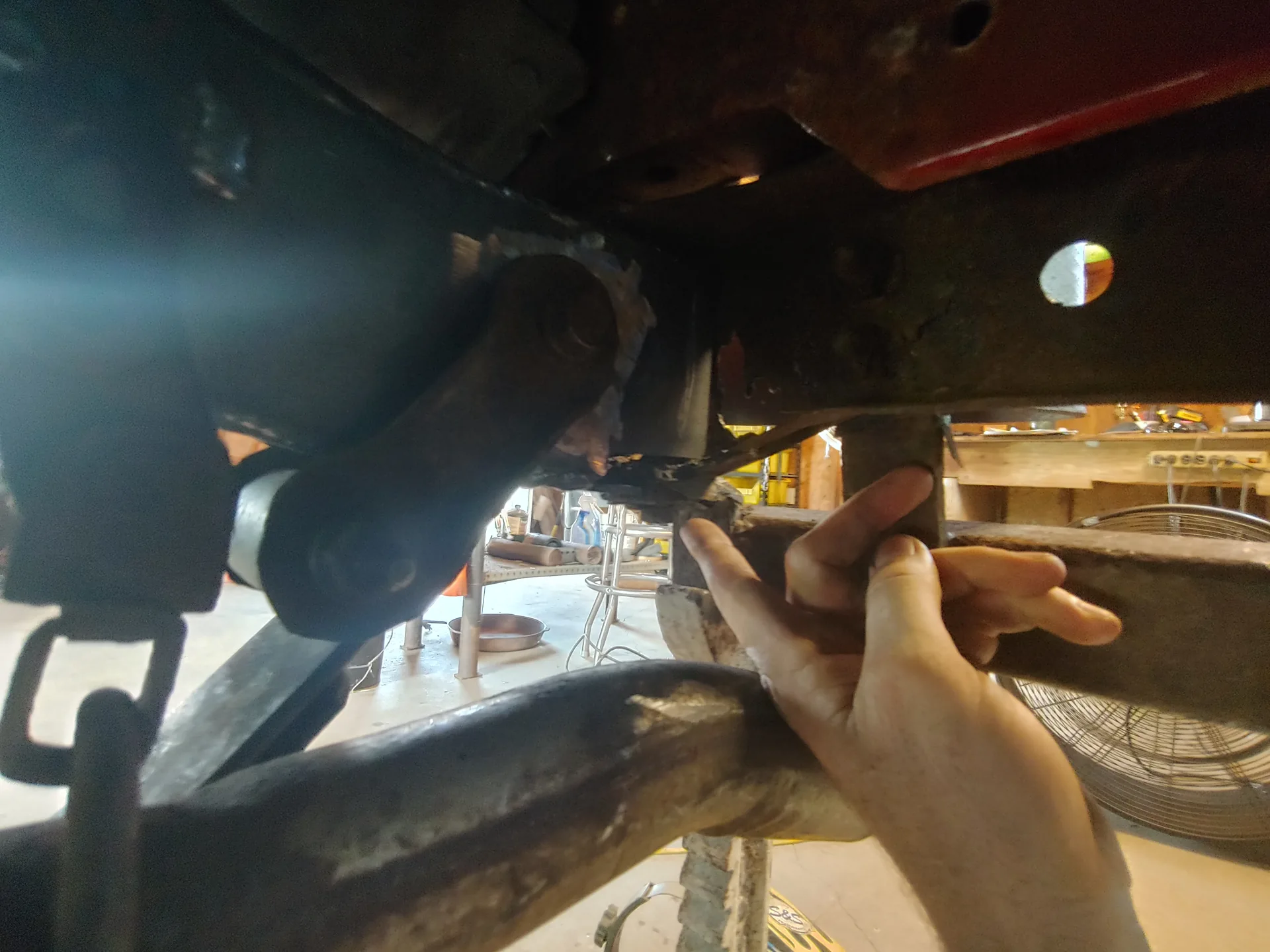 Jeep underbody inspection at CinStar in Petersburg, Kentucky