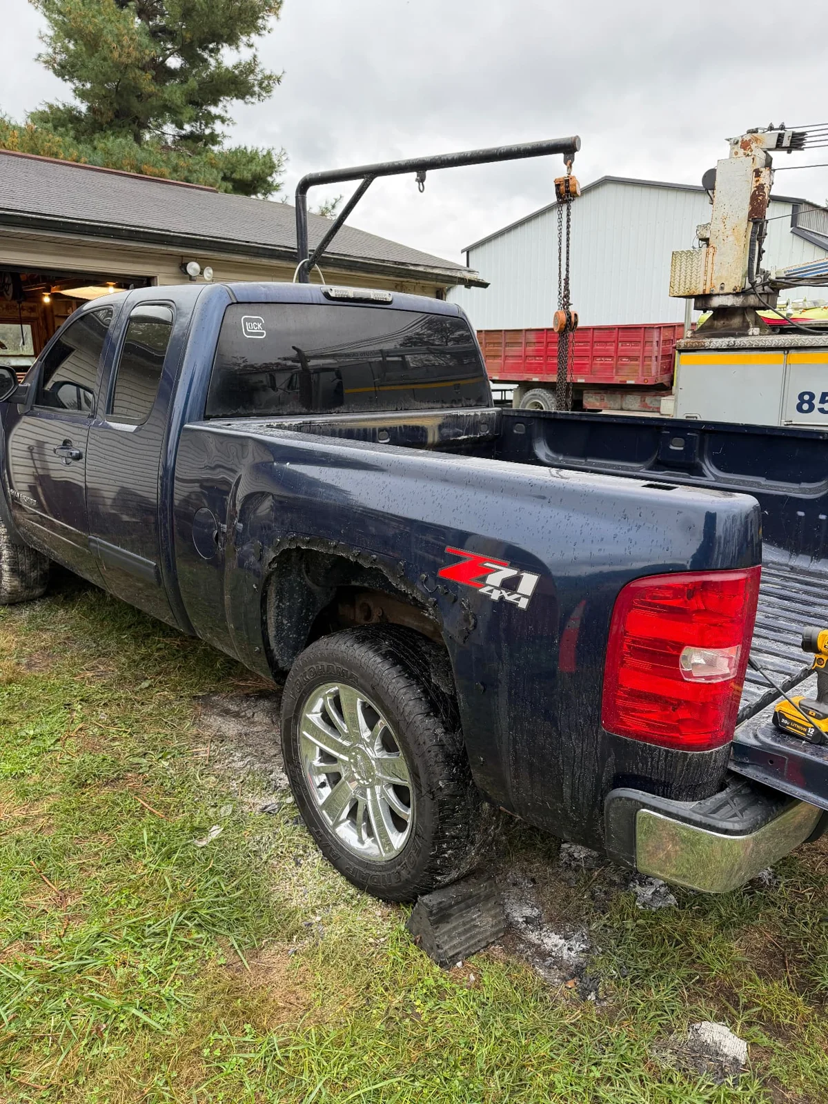 Original bed and rear quarter before removal, CinStar in Petersburg, Kentucky