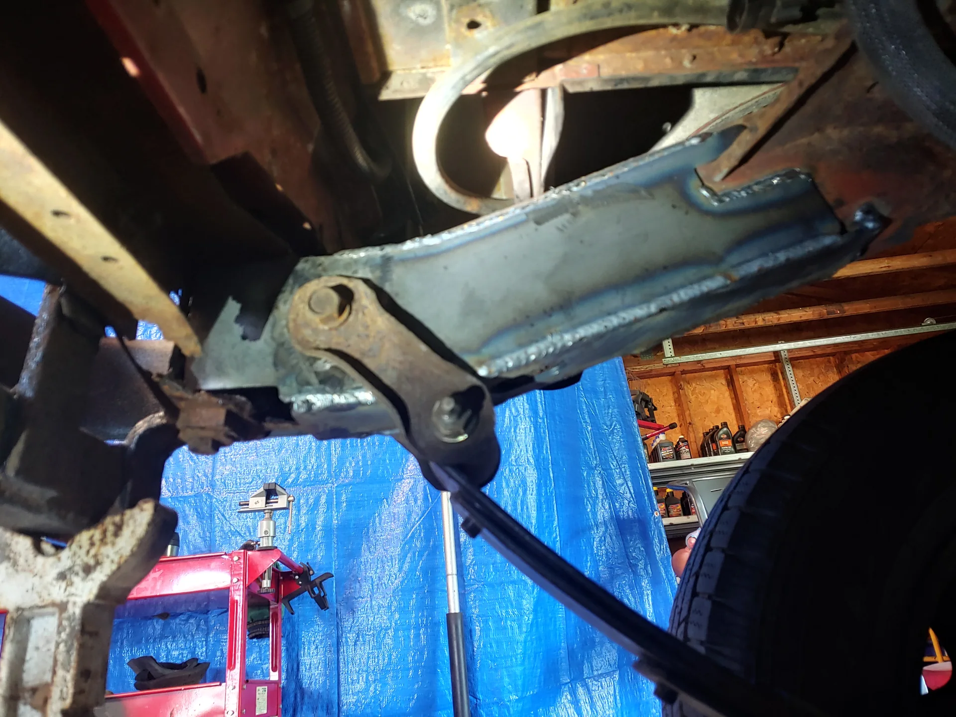 Jeep repaired suspension mount at CinStar in Petersburg, Kentucky